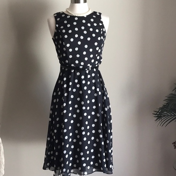 ‼️SOLD‼️Jessica Howard Polka Dot A-Line Midi Dress - Picture 3 of 8